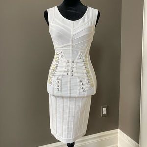 Herve Leger Corset Bandage White Dress size xs